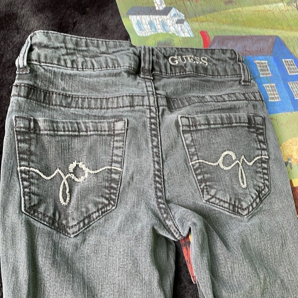 Guess Jeans Daredevil Skinny Leg Black Charcoal Gray Denim 7 Boys - Picture 7 of 16